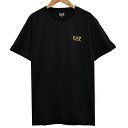 アルマーニ 服 メンズ EA7 EMPORIO ARMANI エンポリオアルマーニ 半袖Tシャツ 8NPT51/PJM9Z 0208 BLACK/GOLD LOGO ブラック スポーツライン エアセッテ メンズ 男性用 高級 人気 ブランド おしゃれ おすすめ シンプル