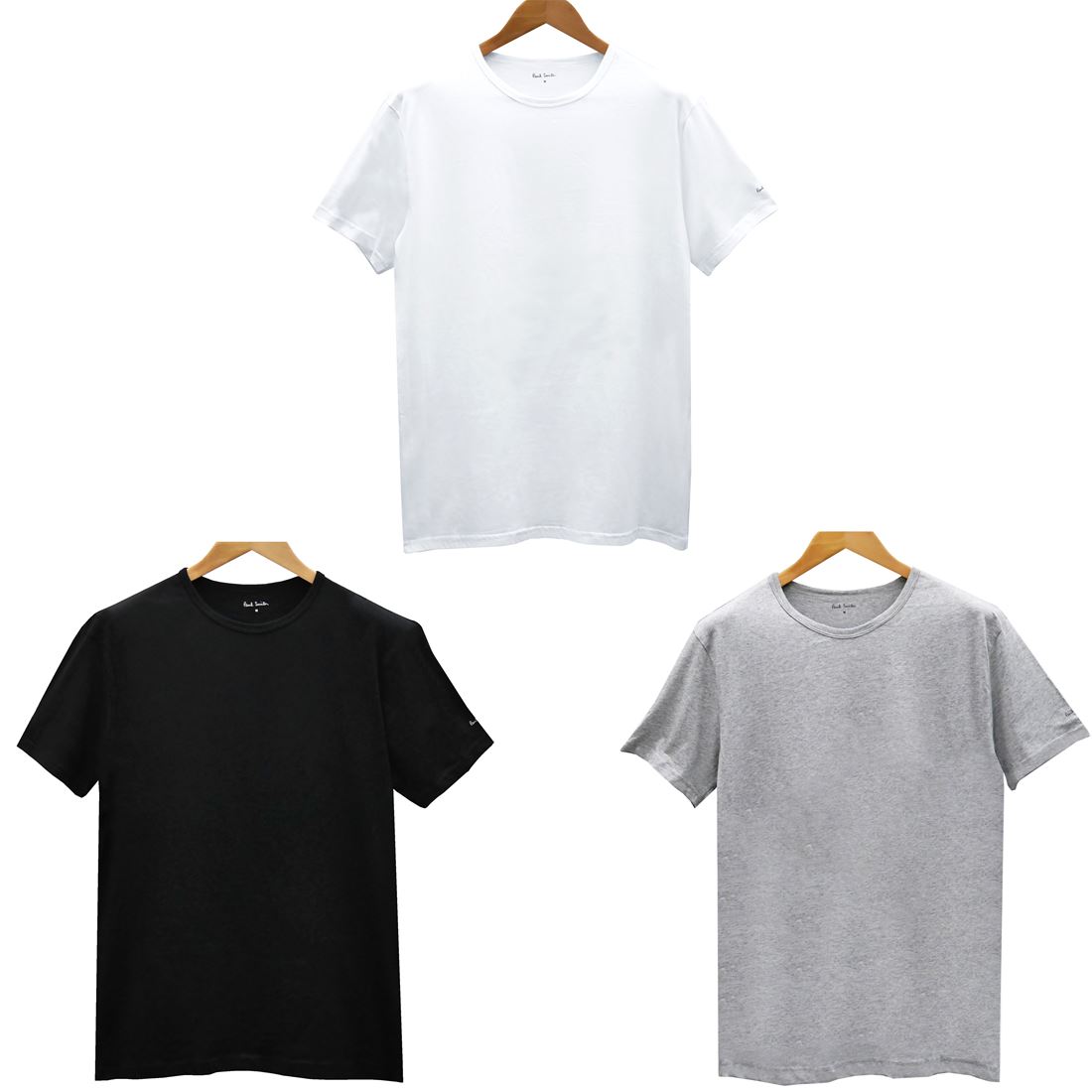 PAUL SMITH ポールスミス Tシャツ 3枚セット ブラック ホワイト グレー M1A/389F/A3PCK 3PK 2A MIXED PLATE 2 メンズ 下着 男性用 高級 人気 ブランド おしゃれ おすすめ シンプル 1