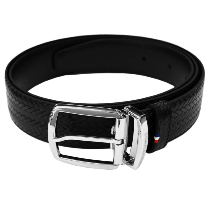 S.T. デュポン ベルト メンズ 8210157 BELTS CNT ARD EURO PAL TRESS NOIR 35 メッシュ柄 ブラック レザー 本革 男性用 紳士用 ビジネス ST Dupont belt 高級 人気 ブランド おしゃれ おすすめ [贈り物 就職祝い 昇進祝い バレンタイン 父の日 敬老の日 クリスマス]