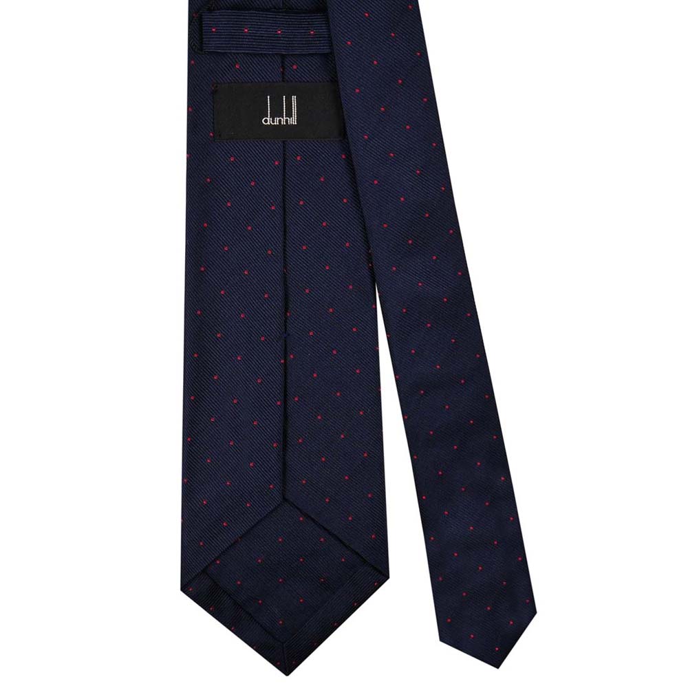 dunhill ダンヒル ネクタイ ネイビー DU21RPTW1P1410R ドット柄 約8cm 人気 ブランド おしゃれ おすすめ 贈り物 成人式 就職祝い 入学祝い 卒業祝い 新生活 昇進祝い バレンタイン 父の日 敬老の日 クリスマス