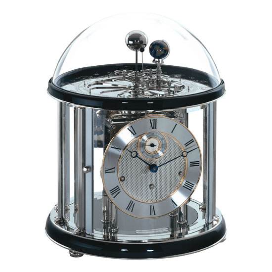 Hermle ヘルムレ 高級インテリアクロック Table Clock テーブルクロック 置き時計 天体時計ブラック黒 機械式ガラス 22823-740352 送料無料 成人式 お祝い 父の日 クリスマス