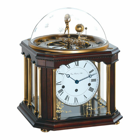 Hermle [ヘルムレ] 高級インテリアクロック Table Clock テーブルクロック 置き時計 天体時計クルミ材 機械式ガラス 22948-Q10352[送料無料]【成人式 お祝い】【父の日】【クリスマス】