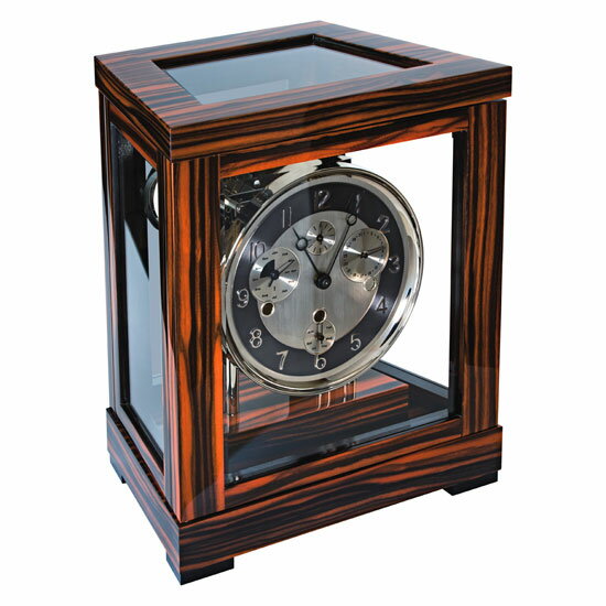 Hermle [ヘルムレ] 高級インテリアクロック Table Clock テーブルクロック 置き時計 天然木機械式ガラス 22966-460352[送料無料]【成人式 お祝い】【父の日】【クリスマス】