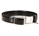 送料無料 ワニ革ベルト 40mm クロコダイル 牛裏 ベルト バックルタイプ ブラック 黒 つや有り cblb1001 メンズ 男性用 わに革 ワニ革 鰐革 父...