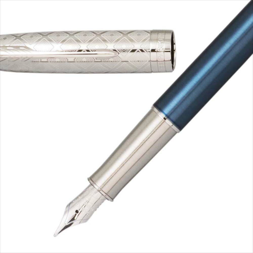 PARKER パーカー ソネット プレミアム メタル＆ブルー CT 万年筆 ペン先F 細字 2119743 国内正規品 海外メーカー メンズ レディース 男性用 女性用 [プレゼント 贈り物 包装 御祝 お祝い 父の日 クリスマス Xmas ] 3