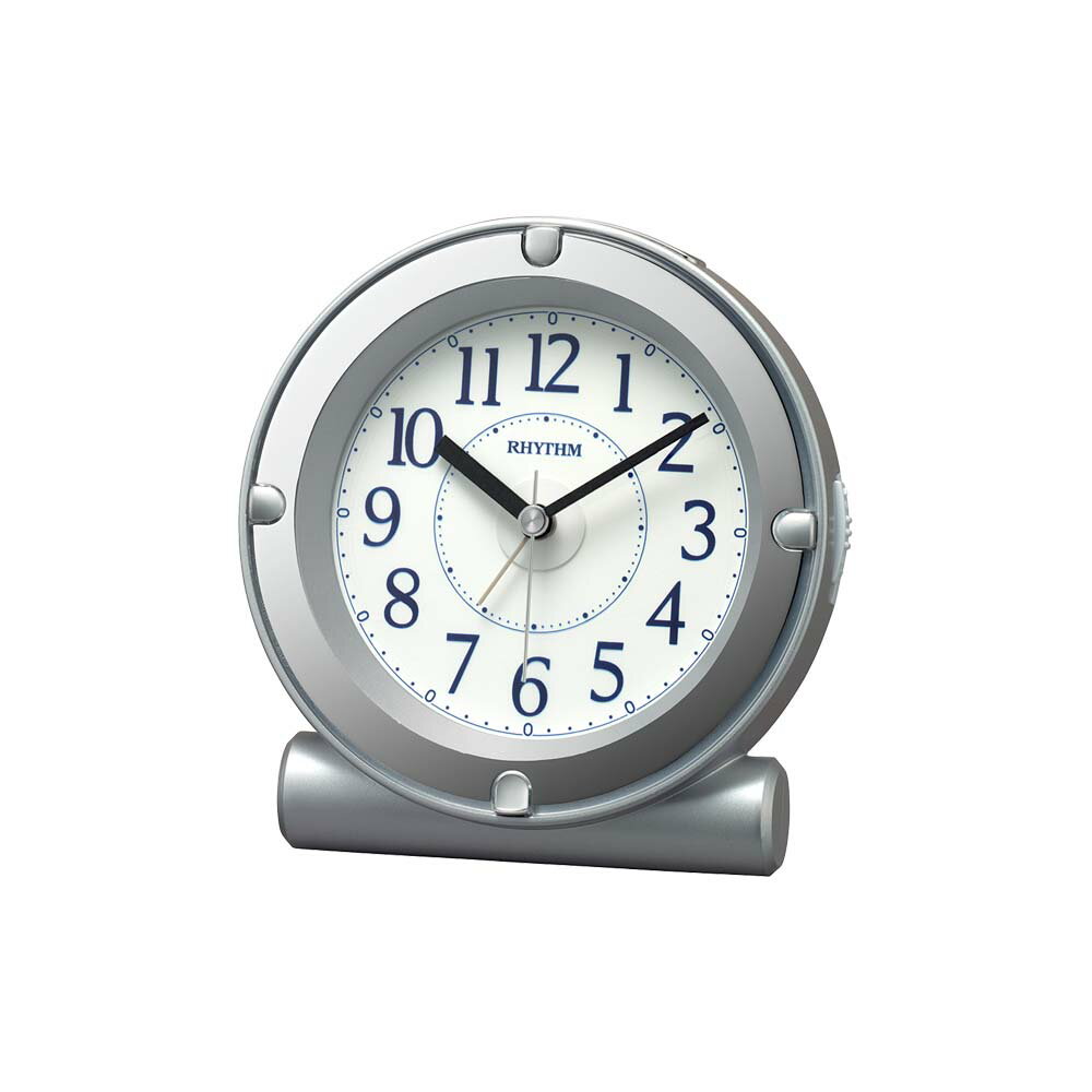 リズム RHYTHM リフレR679 クォーツ目覚まし時計 8RE679SR19 連続秒針 シルバー アナログ