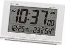 RHYTHM 電波時計 目覚まし時計 フィットウェーブD193 8RZ193SR03 デジタル 白 温度計 湿度計 カレンダー 六曜 目覚し リズム時計工業 贈...