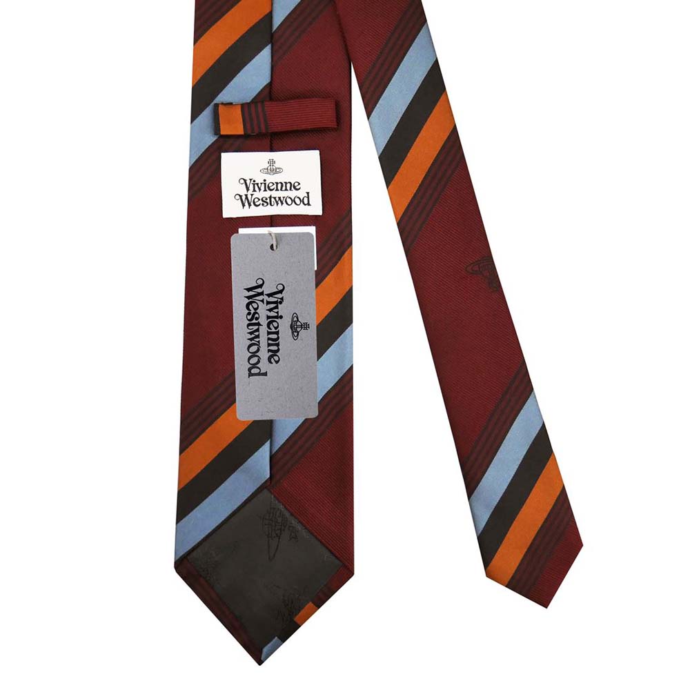 ヴィヴィアンウエストウッド ネクタイ S81050004 W00C5 I401-BORDEAUX 約8.5cm ストライプ 人気 高級 ブランド 男性用 メンズ おしゃれ 成人式 就職祝い 父の日 バレンタイン クリスマス