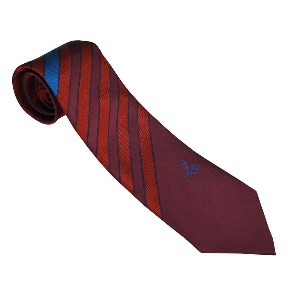 ヴィヴィアンウエストウッド ネクタイ S81050004 W00C6 I401-BORDEAUX 約8.5cm ストライプ 人気 高級 ブランド 男性用 メンズ おしゃれ 成人式 就職祝い 父の日 バレンタイン クリスマス