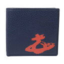 ヴィヴィアンウエストウッド MELIH 51010016-42029 二つ折り財布 小銭入れ有り NAVY/ORANGE K402 ネイビーブルー オレンジ 高級 ブランド メンズ 男性用 ビビアン おしゃれ 成人式 就職祝い 父の日 バレンタイン クリスマス