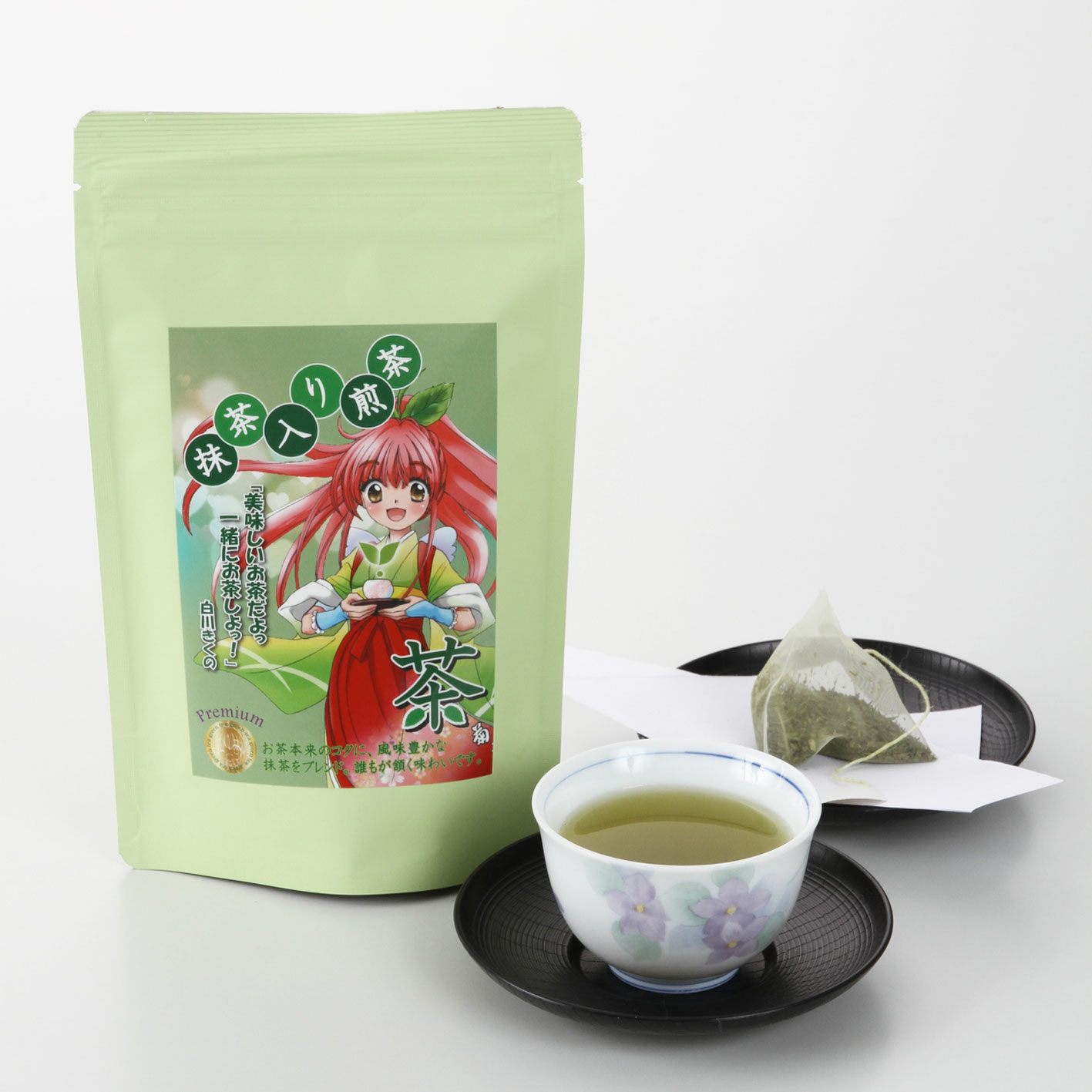 日本茶　お茶　緑茶　煎茶 菊之園萌えキャラ 白川きくののオススメプレミアム ティーバッグ【抹茶入り煎茶】3g×16P入【RCP】