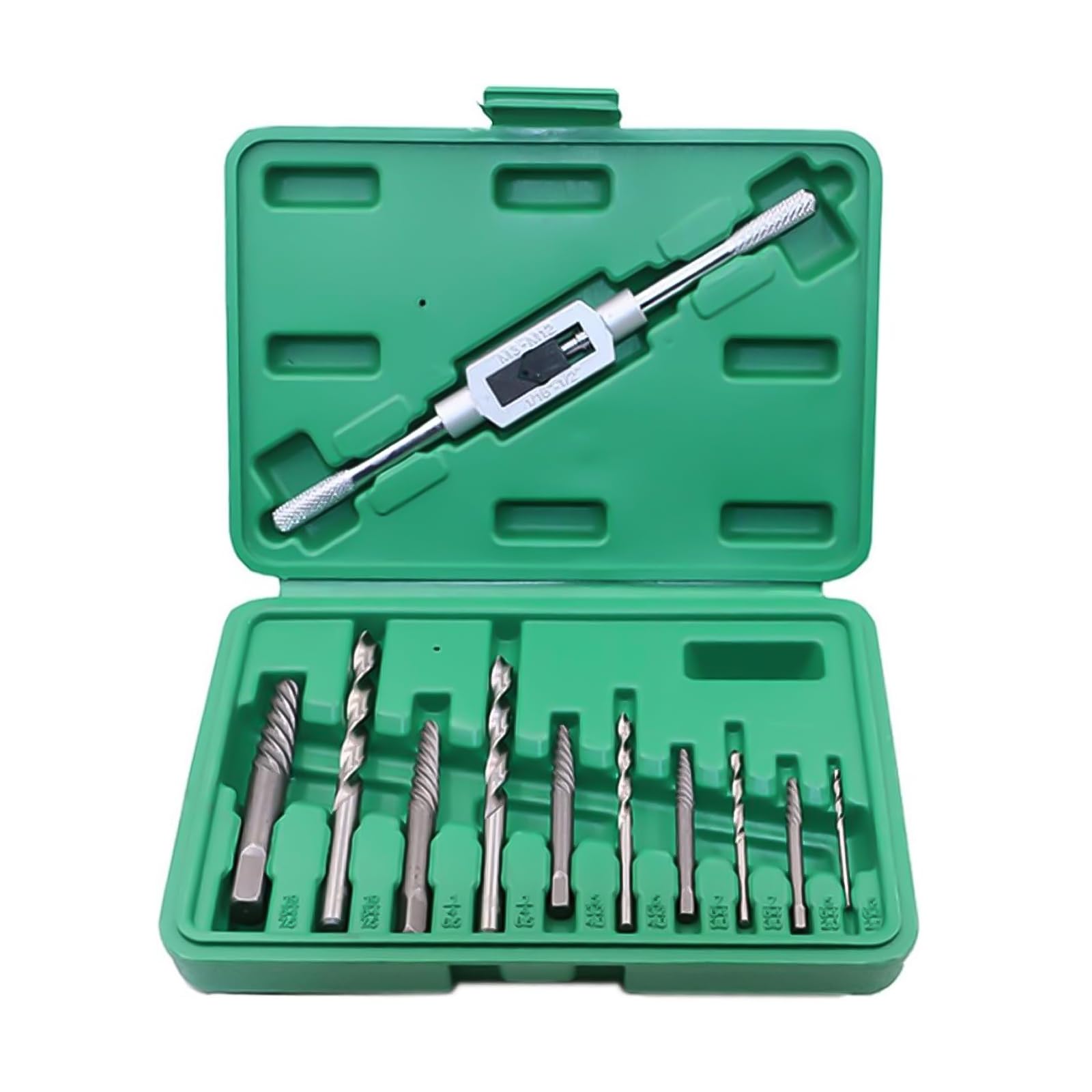 【材質】付属のドリルはHSS（高速度工具鋼）です。高速回転でご使用いただけます。粗い左ねじ高品質工具鋼鍛造、強度と耐久性高品質のドリルビット高速度鋼鍛造、各種仕様しっかりとクランプされたエキストラクター折れたネジの取り外しが容易【機能】歯がこぼれにくい、らせんの目が粗いタイプです。破損した頭のネジの取り外し、破損した水道管の取り外し、破損したネジ山の修理【11ピース断線エクストラクター対応サイズ】m3-m6、m6-m8、m4-m11、m11-m14、m14-m18です【幅広い用途】このなめたネジはずしビットは、損傷した、錆びた、またははがれたネジ、ボルト、ファスナーを取り除くために設計されています。引き出しをしっかりと支えることができる蛇口のハンドルに適用しています。破損した頭のネジの取り外し、破損した水道管の取り外し、破損したネジ山の修理大型エクストラクタの場合は、調節可能なレンチを使用することができます【操作の簡素化】抜き取るボルトの先に、「センターポンチ」や「オートポンチ」等で マークを付け、鉄工用ドリルで小さめに穴を空け、そこに エキストラクターを差し込んで、ネジを緩める方向に回します。 (鉄工用ドリルには潤滑油を使用してください) ネジサイズとドリルの穴の差が小さいと、エキストラクターがネジを 広げて抜きにくくなることがあります。メーカー希望小売価格はメーカーサイトに基づいて掲載しています