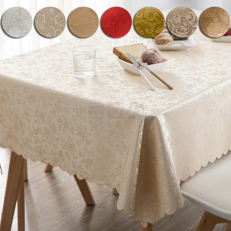 ランキング1位入賞 テーブルクロス 14色 11サイズ大きめ 防水 PVC製 防水防油加工 耐熱性 滑り止め テ..