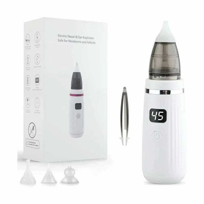 電動鼻水吸引器 鼻水吸引器 鼻くそ ハンディタイプ 5段階強度 パワフル 吸引力 電量表示 スクリーン設..