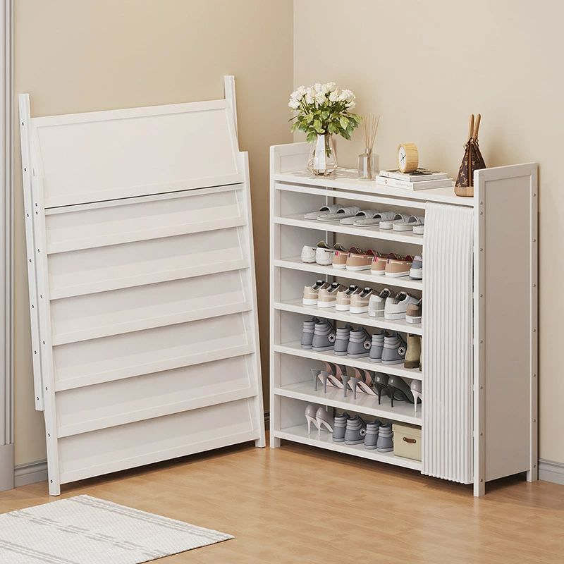 シューズラック 折りたたみ 4段 5段 6段 7段 下駄箱 スリム 靴棚 玄関に靴を効率収納 大容量 天然竹製 ..