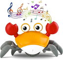 カニ おもちゃ 動く 子供向け、音楽這うカニ、シミュレーションカニおもちゃ、自動的に障害物を回避する、インタラクティブな学習と開発のおもちゃ、LEDライト付き、...