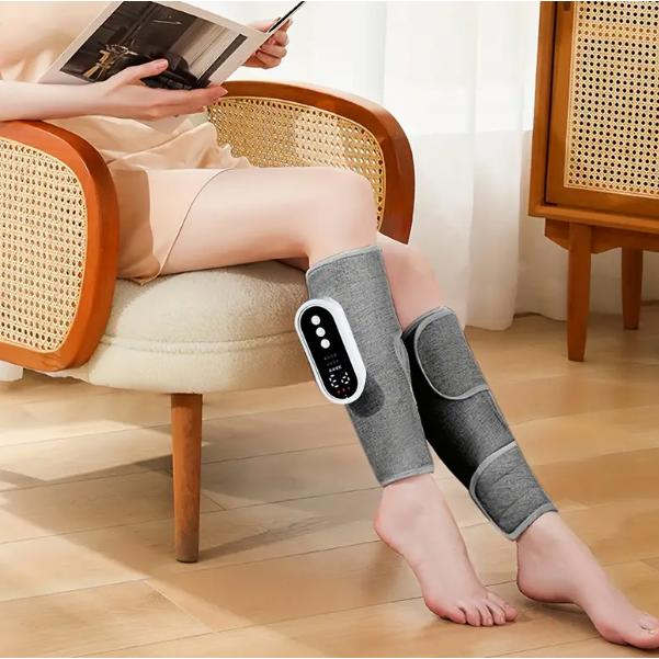 ふくらはぎ用エア圧縮マッサージ器 1個、筋肉の弛緩と循環のためのヒート機能付き、3モード、女性、男性、家族へのギフト