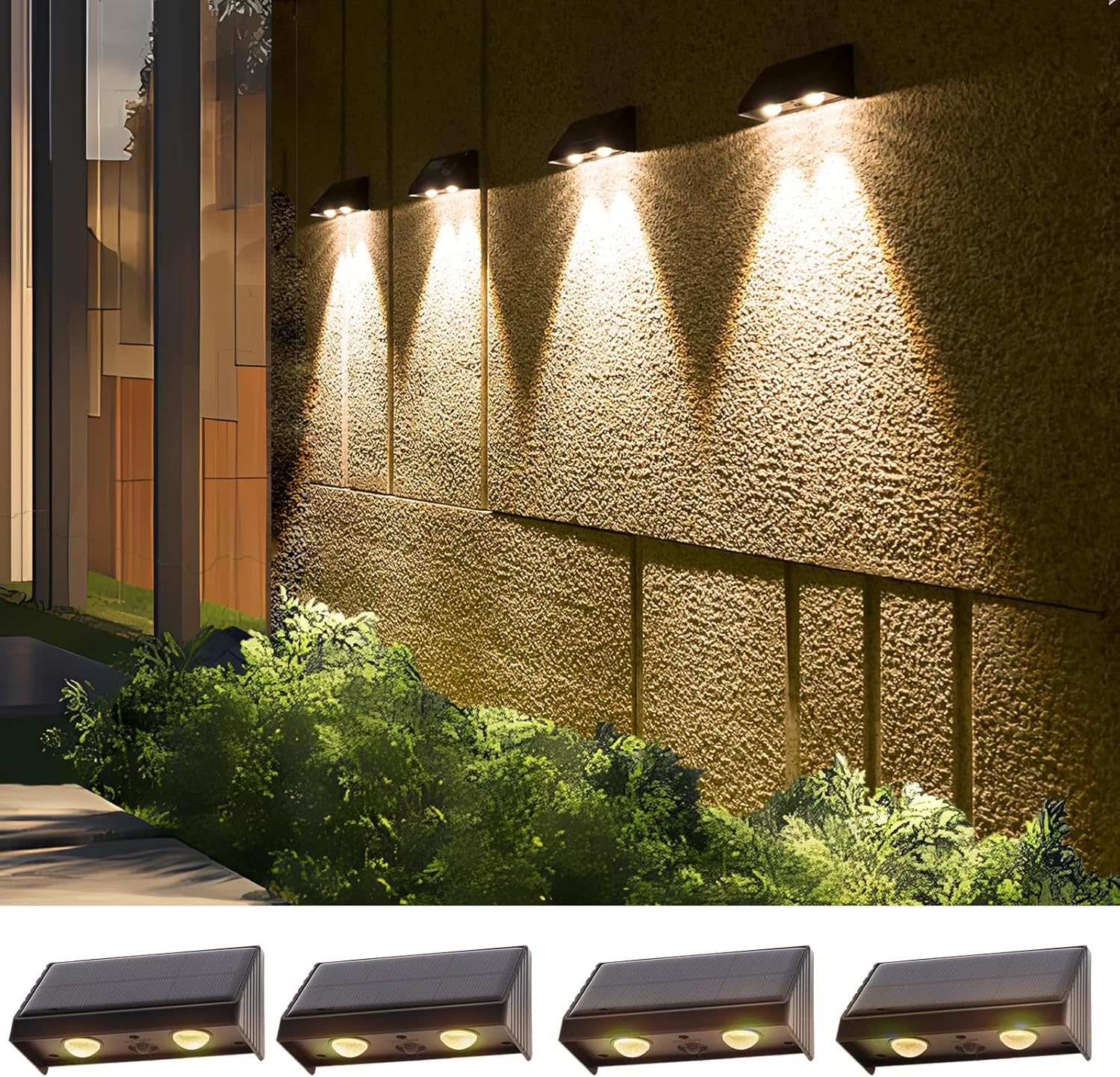 ソーラーライト 屋外 ガーデンライト ソーラー 自動点灯 光センサー 太陽光パネル充電 高輝度 LED おし..