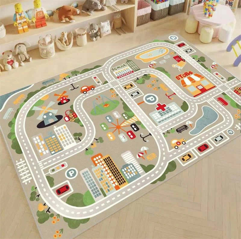 【楽天スーパーSALE】子供ゲームパッド 遊びマット 道路交通 カーペット プレイマット 線路 おもちゃ 子供部屋 ベット用 吸水 防音 防臭 防カビ 床暖房対応 ベビー 滑り止め付き 寝室 ゲーム