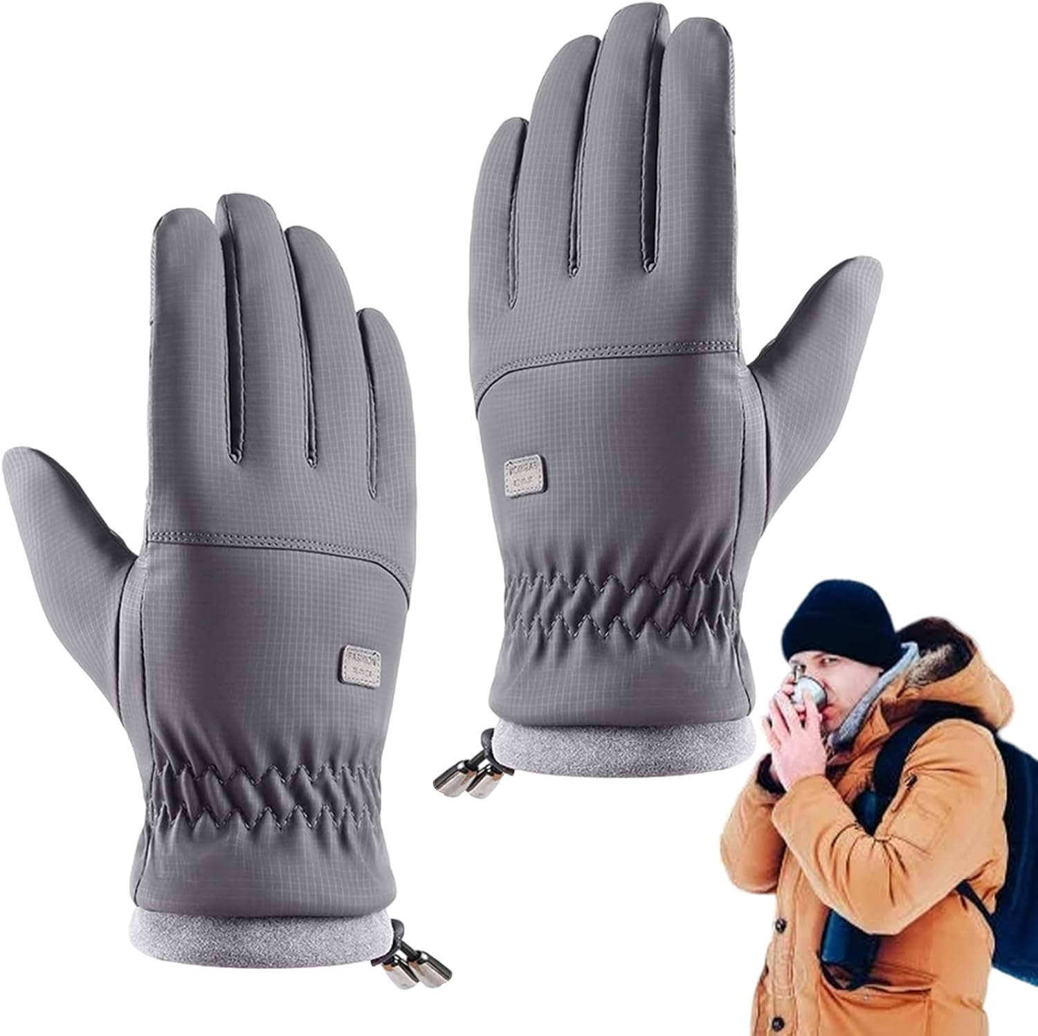 冬用グローブ - メンズグローブ 寒さ対策 防水 タッチスクリーン対応 ハイキング・スノー・サイクリン..