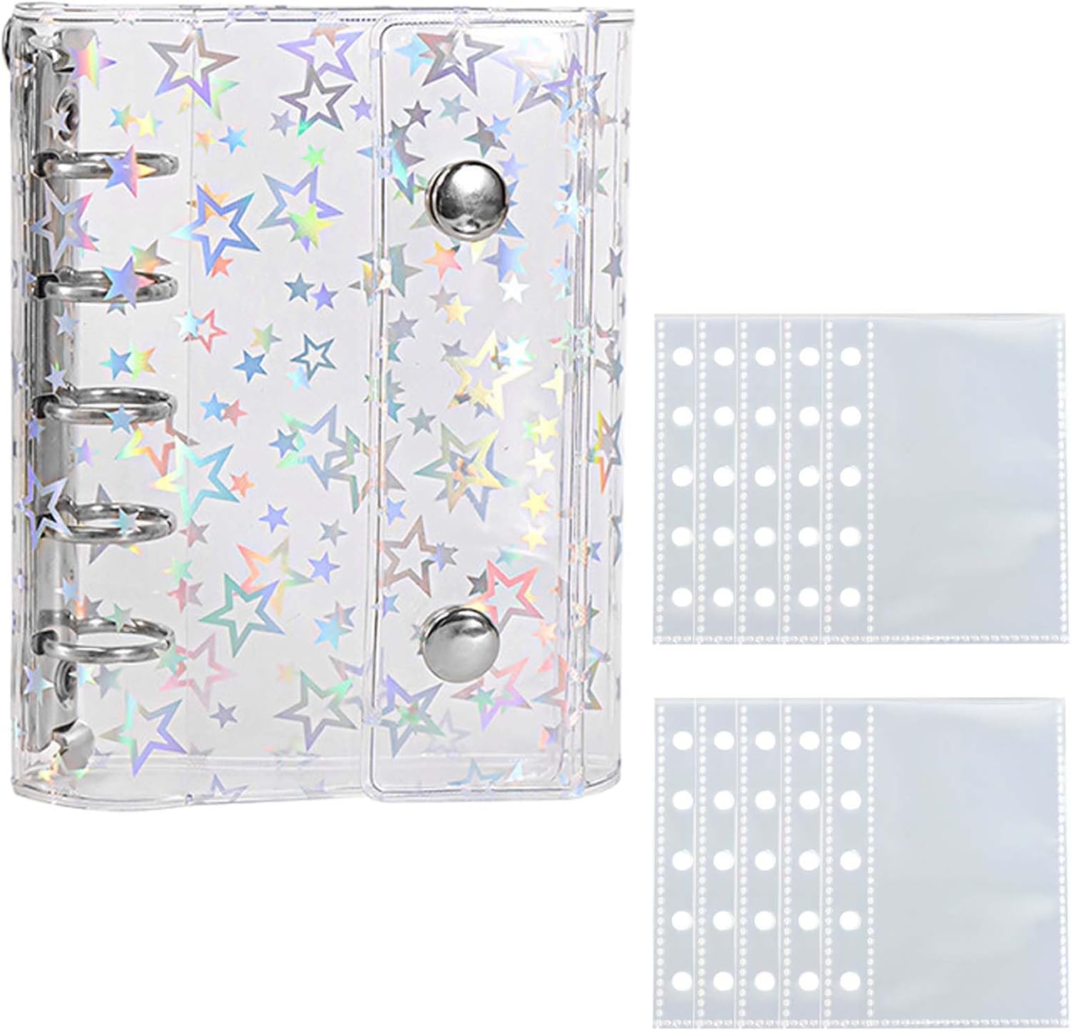 シール帳 ＼★2点目300円引きクーポン／ バインダー 透明 クリア M5 A6 A7 【リフィル10枚付】フィル シールバインダー はがせる レフィル シール手帳 台紙 女の子 男の子 大人 クリアバインダー