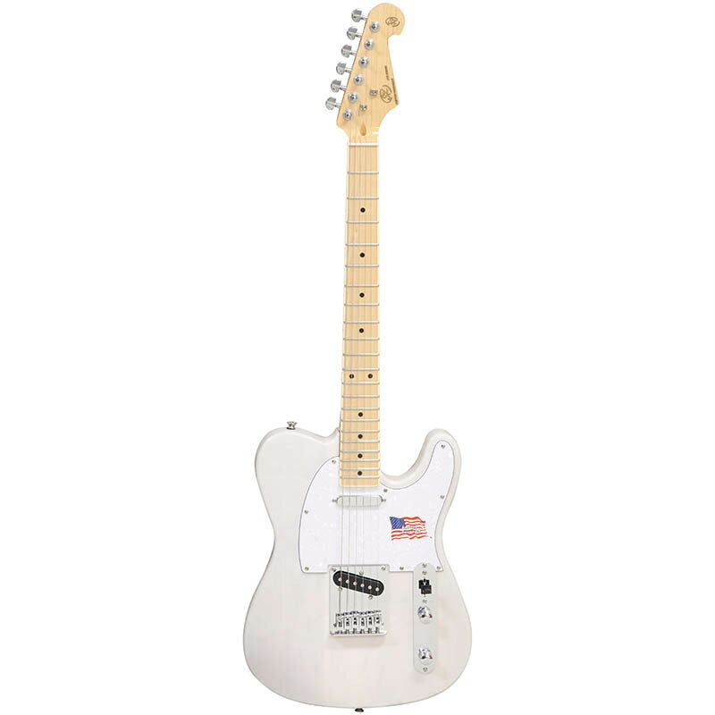 SX Guitars STLは、スワンプ・アッシュボディを採用したTLスタイルのエレクトリックギターです。中音域が際立つシャープなサウンドと、カナディアン・メイプル製のネックとフィンガーボードによる明瞭でクリアな音質が魅力。スカンクラインにはエンジニアローズウッドが採用されており、ネックの反りにも強い設計が施されています。2機のシングルコイルピックアップを搭載し、コードバッキングからカッティング、ソロプレイまで幅広い演奏スタイルに対応できる万能なギターです。 ボディ材: スワンプ・アッシュ 中音域がしっかりと響くシャキッとしたサウンドを提供し、ソロやリズムプレイでも抜群の存在感を発揮します。 ネック・フィンガーボード: カナディアン・メイプル 明るくクリアな音質と高級感のある外観で、滑らかな演奏感を実現します。 エンジニアローズウッド採用のスカンクライン ネックの反りに強く、長期にわたって安定した演奏性を提供する設計。 シングルコイルピックアップ: 2機のシングルコイルピックアップを搭載し、多様な演奏スタイルに対応。リズムプレイからソロまで、幅広い音色が楽しめます。 デザイン: オリジナル形状のピックガードがスタイリッシュで、見た目にもこだわったデザインを採用しています。 ボディ材: USALightweightスワンプアッシュ ネック材: カナディアンメイプル スカンクライン: エンジニアローズウッド フィンガーボード材: カナディアンメイプル フィンガーボードR: 305mm フレット数: 21 、ミディアム、ニッケルプレート ナット材: プラスチック ナット幅: 42mm スケール: 648mm ブリッジ: 6サドル・フィックスドブリッジ コントロール: 1ボリューム, 1トーン, 3ウェイスイッチ フィニッシュ: グロスフィニッシュ ピックアップ: シングルコイルx2 ピックガード: パーロイド4プライ 初期セットアップ弦: ニッケルワウンド弦, Super Light (.009 - .042) 製品サイズ: 990 x 332mm 製品重量: 3.6Kg パッケージサイズ: 103.5 x 43 x 10cm 総重量(パッケージを含む): 4.8kg 付属品: キャリングバッグ、六角レンチ、スイッチノブ 生産国: 中国