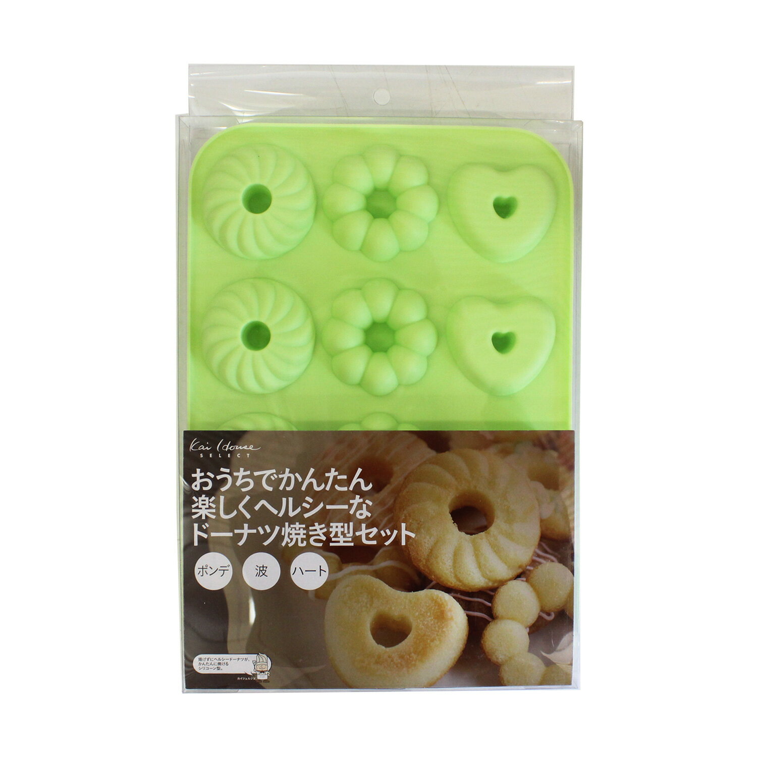 Rakuten - DL-6248 おうちでかんたん楽しくヘルシーなドーナツ焼き型セット(ポンデ・波・ハート) シリコン型
