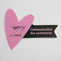 ケーキピックハートハッピーラブ　1枚 / デコレーション バレンタイン ピンク メール便対応可能