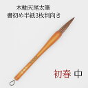 ≪本日ポイント5倍≫ 書初め 筆 小学生 『 初春 中 』習字 習字筆 小学生 中学生 書 筆 木軸筆毛筆 馬毛筆 馬毛 半紙三枚判 書きやすい おすすめ おす...