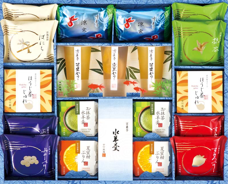 お中元 2024 京竹風庵 京菓彩々 AKK-30G 御中元 中元 おすすめ お返し 御礼 感謝 上司 お祝い 景品 品物 新築祝い 結婚内祝い 出産内祝い ご挨拶 引っ越し 引越し 内祝い 写真入り メッセージカード のしのサムネイル