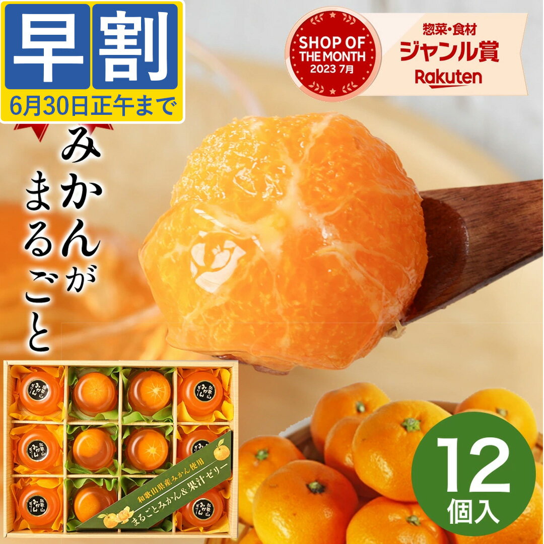 【送料無料 お中元 特価】和歌山県産みかん使用 まるごとみかんゼリー 12個 みかん ゼリー 日頃の感謝 夏のご挨拶 暑中 残暑 見舞いのサムネイル