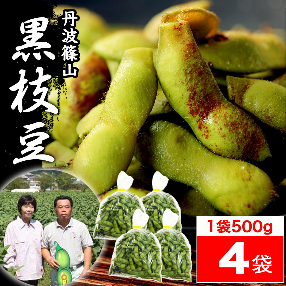 2023 販売開始【送料無料 数量限定】丹波篠山 黒枝豆 ＜ 枝豆 500g × 4袋 ＞ h-4 もっちり 大粒 丹波 黒豆 枝豆 丹波黒 黒大豆 濃厚 うまい 美味しい ！ （さやのみだから調理が楽） 旬 おすすめ ご当地 お取り寄せ グルメ 通に人気のサムネイル