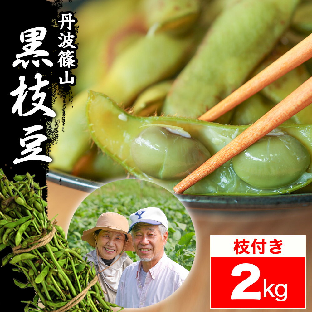 2023 販売開始【送料無料 数量限定】丹波篠山 黒枝豆 ＜ 枝豆 2kg （ 枝付き ） ＞ y-e2 もっちり 大粒 丹波 黒豆 枝豆 丹波黒 黒大豆 濃厚 うまい 美味しい 枝付き枝豆 旬 おすすめ ご当地 お取り寄せ グルメ 通に人気 ご当地 産地 直送のサムネイル