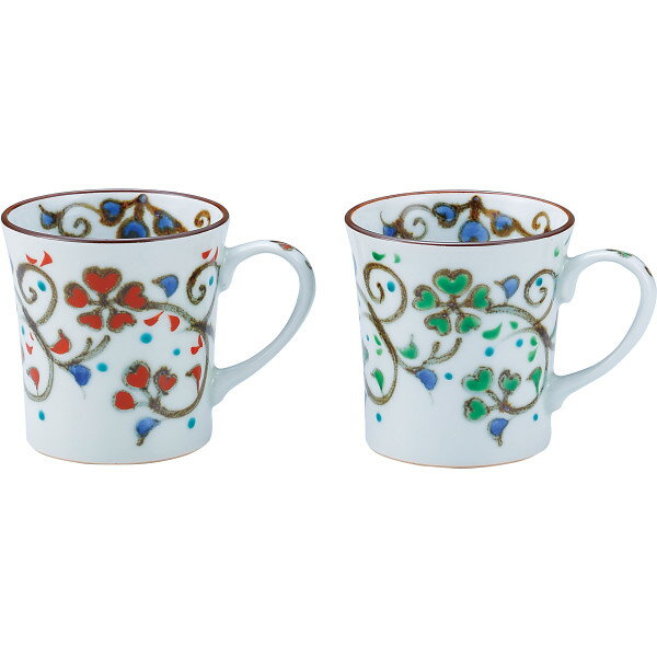 清水焼 花唐草 ペアマグカップ CTH599 香典返し 御供 粗供養 詰め合わせ ギフト プレゼント 割引 景品 品物 新築祝い 結婚内祝い 出産内祝い ご挨拶 お歳暮 引っ越し 引越し 内祝い 写真入り メッセージカード のし