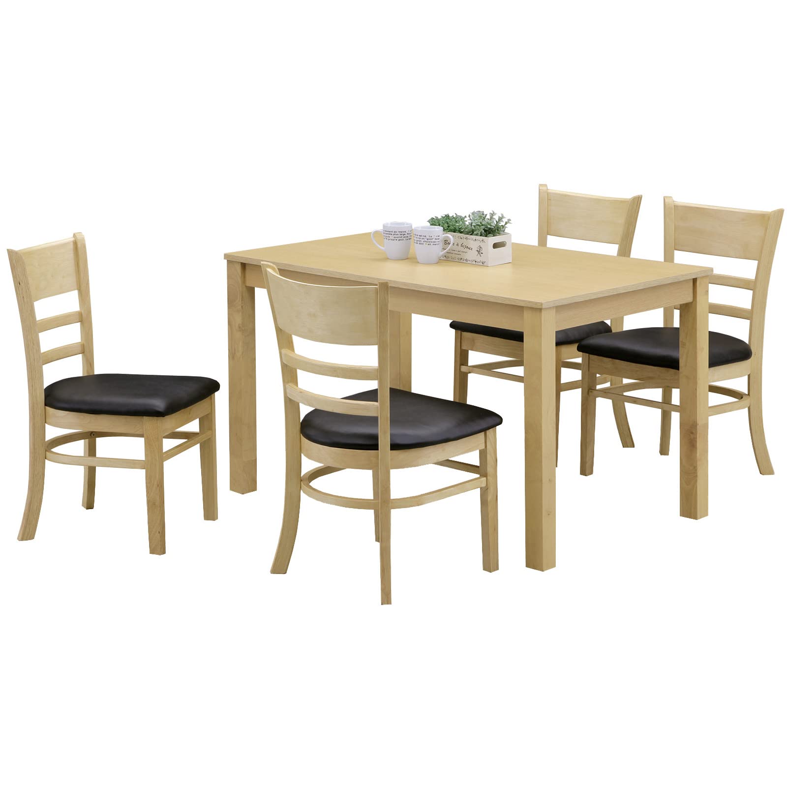送料無料！ダイニングテーブル5点・食卓セット・ナチュラル・4人用・コンパクト