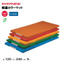 【法人限定】エバニュー 体操カラーマット 軽量 幅120×長さ240×厚さ5cm EVERNEW 学校 体操 マット 再生ポリエステル4号帆布 赤 オレンジ 黄...