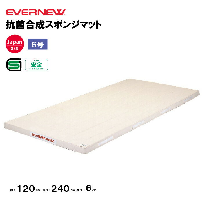 【法人限定】体操マット エバニュー 抗菌合成スポンジマット 6号帆布 幅120×長さ300×厚さ6cm エバニュー EVERNEW 体操マット 体育 学校 体育施設 体操教室 体育用品 体操マット EKM133