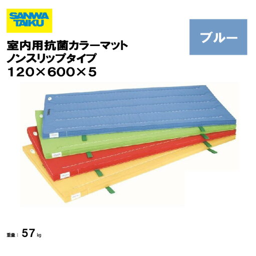 【法人限定】体操マット 教育用マット 体操 授業 学校 幼稚園 保育園 施設 三和体育 SANWA TAIKU 室内用抗菌カラーマットノンスリップタイプ 120×600×5 ブルー S-9869 【法人限定】体操マット 教育用マット 体操 授業 学校 幼稚園 保育園 施設 三和体育 SANWA TAIKU 室内用抗菌カラーマットノンスリップタイプ 120×600×5 ブルー S-9869