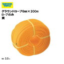 グラウンドロープ6mm×200m ロープのみ 黄 備品 学校 グラウンド用品 体育施設 三和体育 SANWA TAIKU S-2878