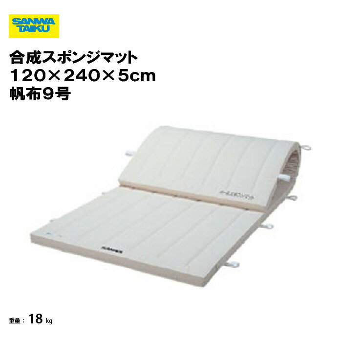 【法人限定】合成スポンジマット 120×240×5cm 帆布9号 体操 体育 学校 体育用具 教育施設 体操教室 スポーツ施設 三和体育 SANWA TAIKU S-9601