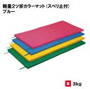 マット カラーマット 体操 授業 学校 幼稚園 保育園 施設 三和体育 SANWA TAIKU 軽量2ツ折カラーマット スヘ゛リ止付 90×180×4 ブルー S-9218 法人限定