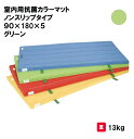 マット カラーマット 体操 学校 幼稚園 保育園 施設 授業 三和体育 SANWA TAIKU 室内用抗菌カラーマットノンスリップタイプ 90×180×5 グリ...