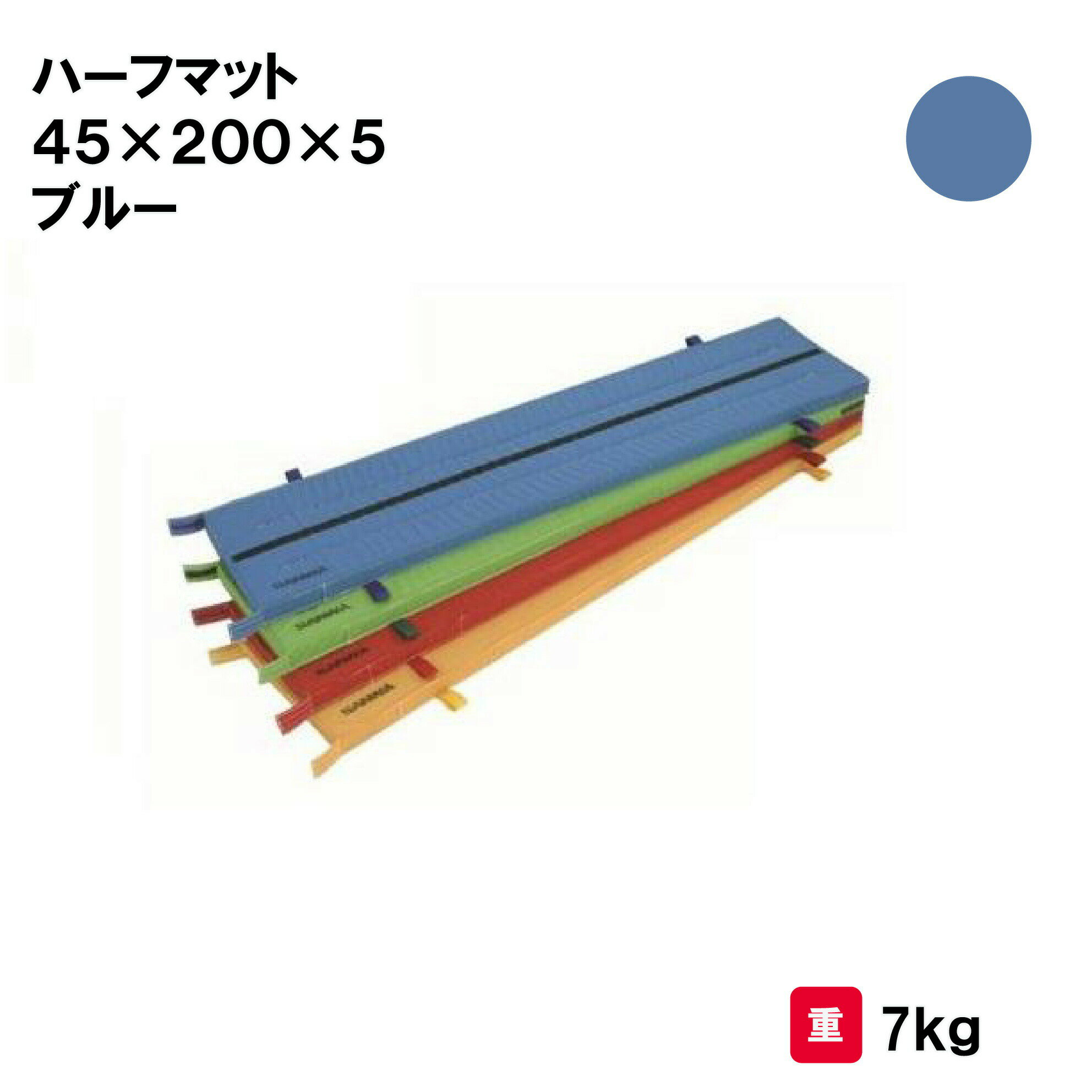 マット カラーマット 体操 学校 幼稚園 保育園 施設 授業 三和体育 SANWA TAIKU ハーフマット 45×200×5 ブルー S-9884