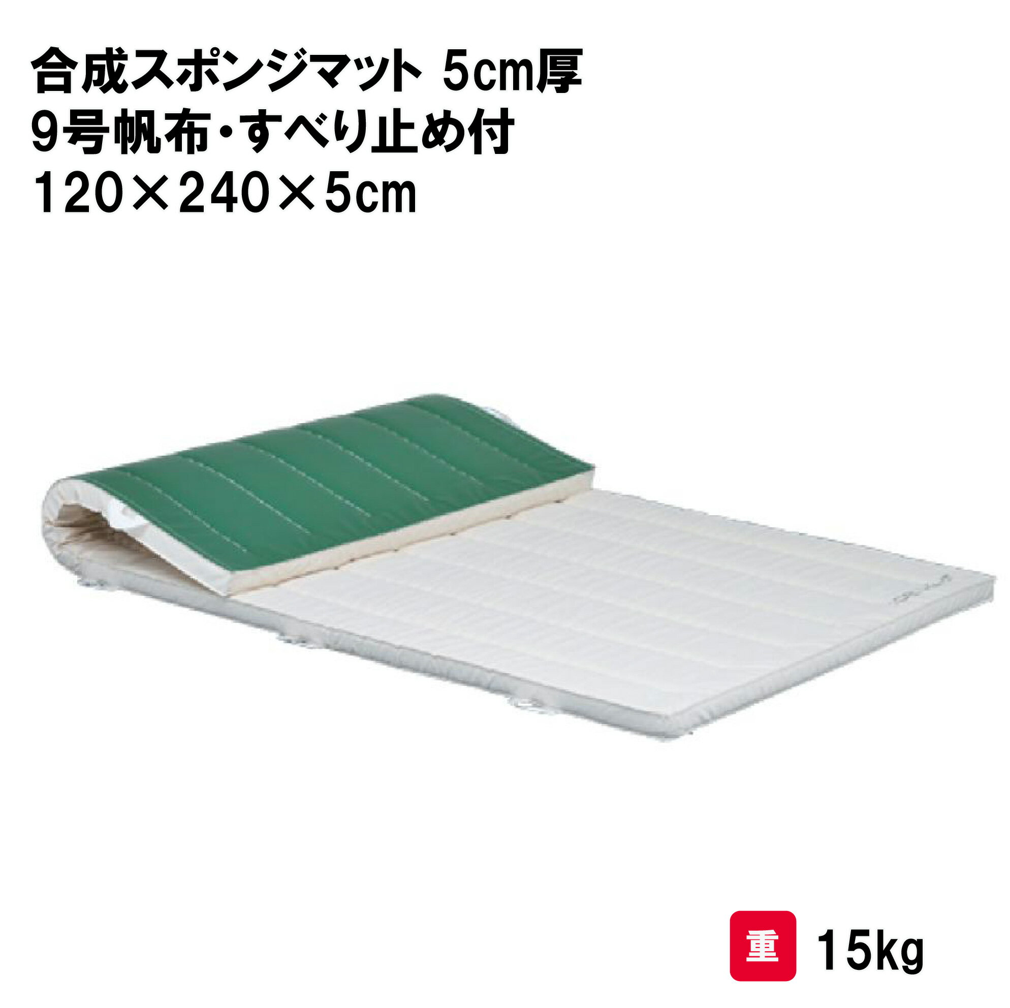 樂天商城 - トーエイライト 合成スポンジマット 5cm厚 9号帆布・すべり止め付 120×240×5cm 体操マット 教育マット 授業マット マット 体操 授業 学校 幼稚園 保育園 施設 TOEILIGHT T2469 個人宅配送不可