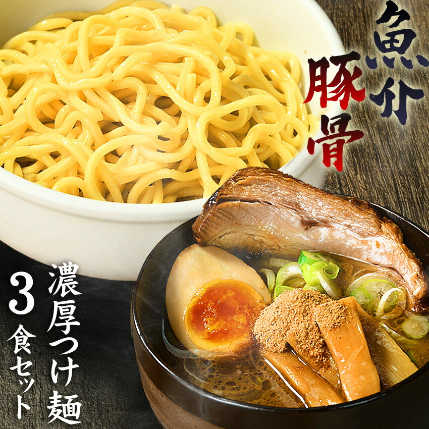 送料無料 つけ麺 ラーメン どちらでも美味しい！！　メール便 お試し セット★楽天ランキング1位★ついに累計400,000食突破！≪濃厚魚介豚骨つけ麺3食セット≫