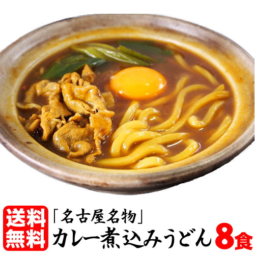 うどん 送料無料 カレーうどん 名古屋メシ★スパイシーでちょっとピリ辛加減が人気！★≪カレー煮込みうどん8食セット≫ …