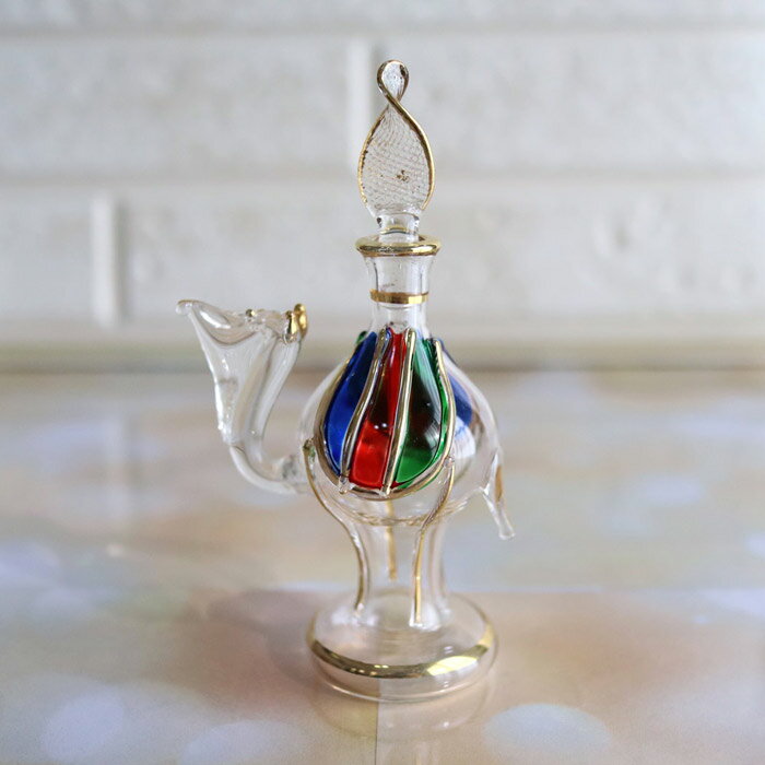 香水瓶 エジプトガラス クリスマス ギフト プレゼントおすすめ 約10cm〜11cm ラクダ らくだ エジプト土産 エジプシャン パフュームボトル トルコ 雑貨...