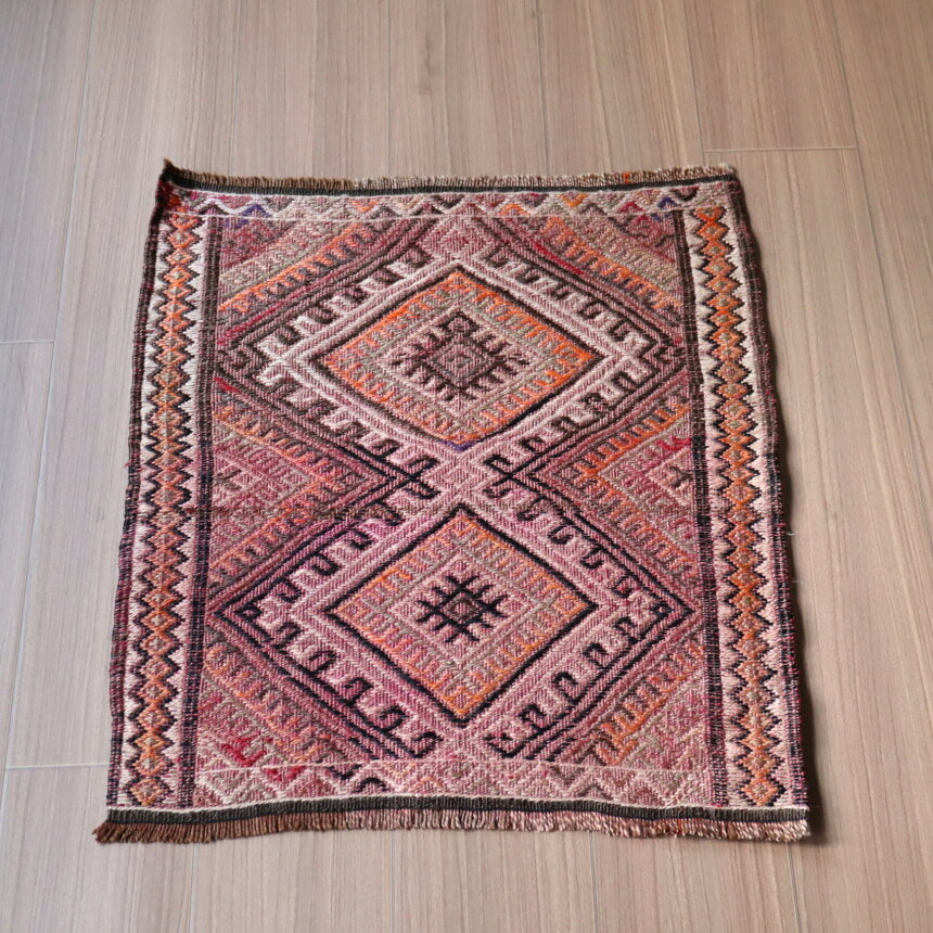 Rakuten - 【15%OFFクーポン対象】オールドキリム　小さなパネル 61×56cm カルス地方　ジジム織り