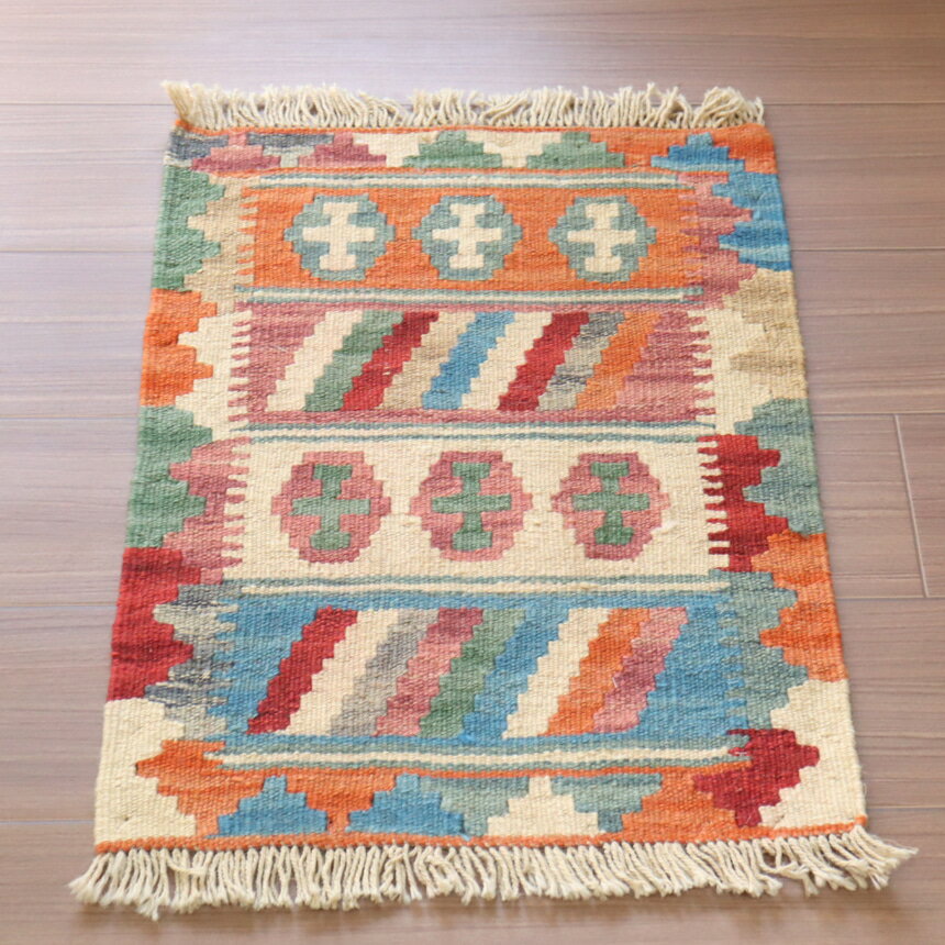 Rakuten - 【15%OFFクーポン対象】手織りキリム カシュカイ族 60×45cm ミニサイズ