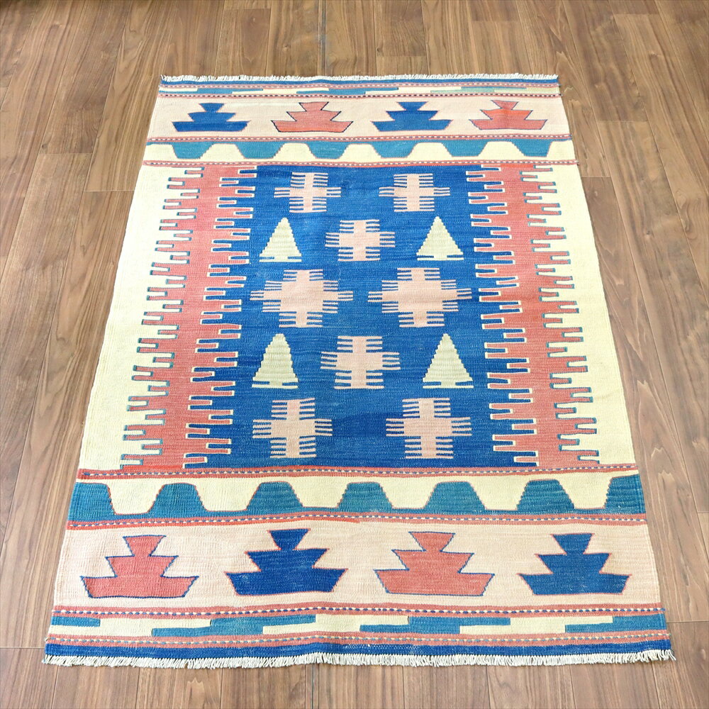 トルコ手織りキリム・ウシャク172×117cmくしのモチーフ